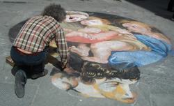 Artist Paints Rafael on Street
